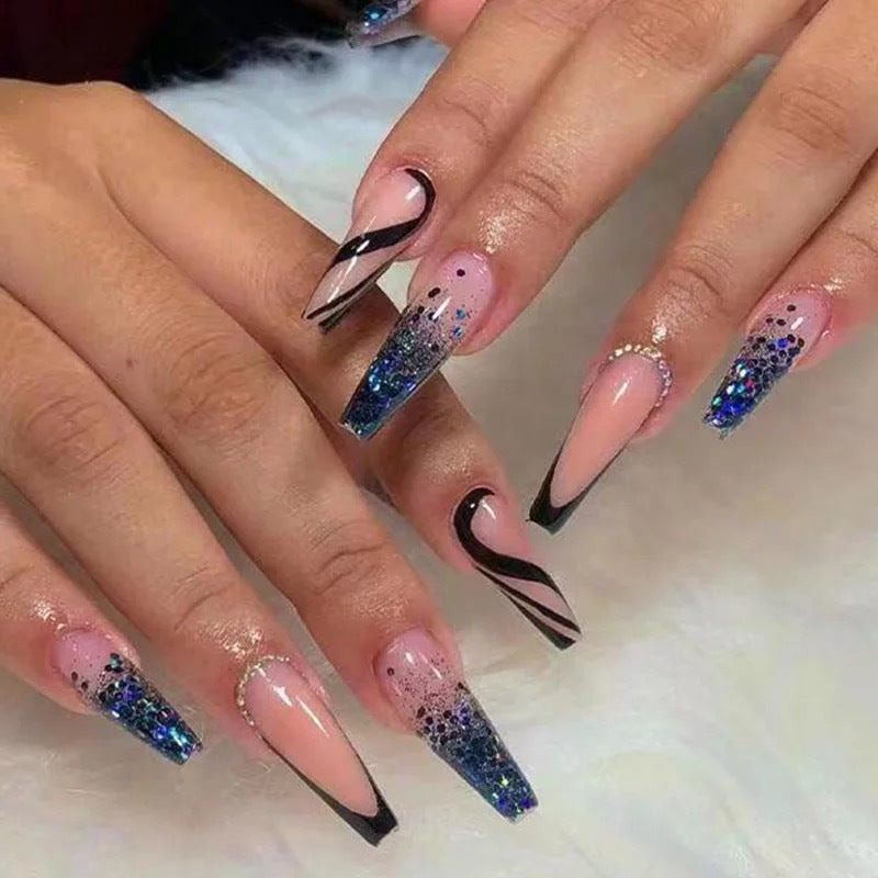 Chips de manicura francesa larga de plástico al por mayor